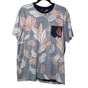 Ben Sherman leaf print T Shirt Summer resort preppy 100% Cotton